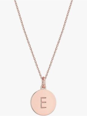 Kate Spade New York Initial E Pendant Necklace Rose Gold